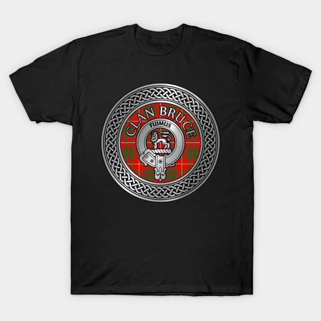 Clan Bruce Crest & Tartan Knot T-Shirt by Taylor'd Designs